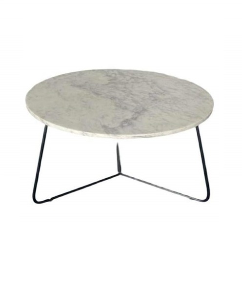 Marble Coffee Table with Iron Base